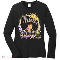 Black Wo Birthday Melanin Aries Queen Women's Long Sleeve Shirt thumb 0