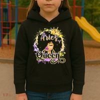 Black Wo Birthday Melanin Aries Queen Kids Hoodie thumb 3