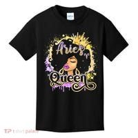 Black Wo Birthday Melanin Aries Queen Kids T-Shirt thumb 0