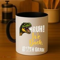 Bruh We Back 12th Grade Dinosaur Lovers Coffee Mug thumb 4