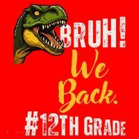 Bruh We Back 12th Grade Dinosaur Lovers Santa Hat thumb 1