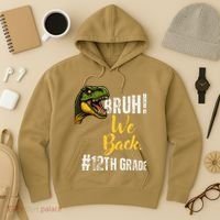 Bruh We Back 12th Grade Dinosaur Lovers Hoodie thumb 3