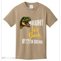 Bruh We Back 12th Grade Dinosaur Lovers Kids T-Shirt thumb 0