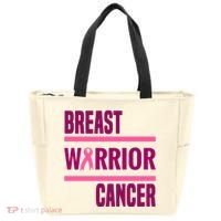 Breast Warrior Cancer Ribbon Tote Bag thumb 0