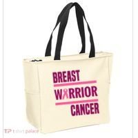 Breast Warrior Cancer Ribbon Tote Bag thumb 2