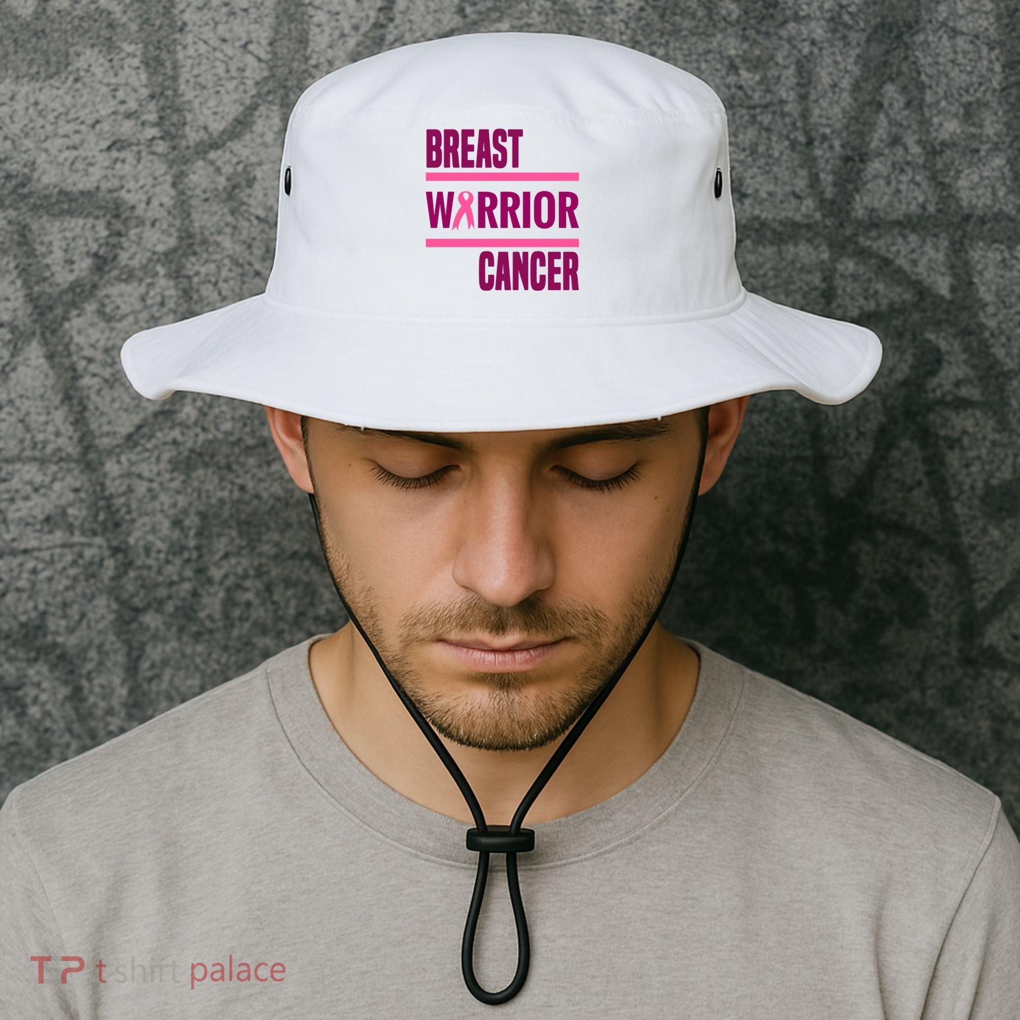 Breast Warrior Cancer Ribbon Bucket Hat
