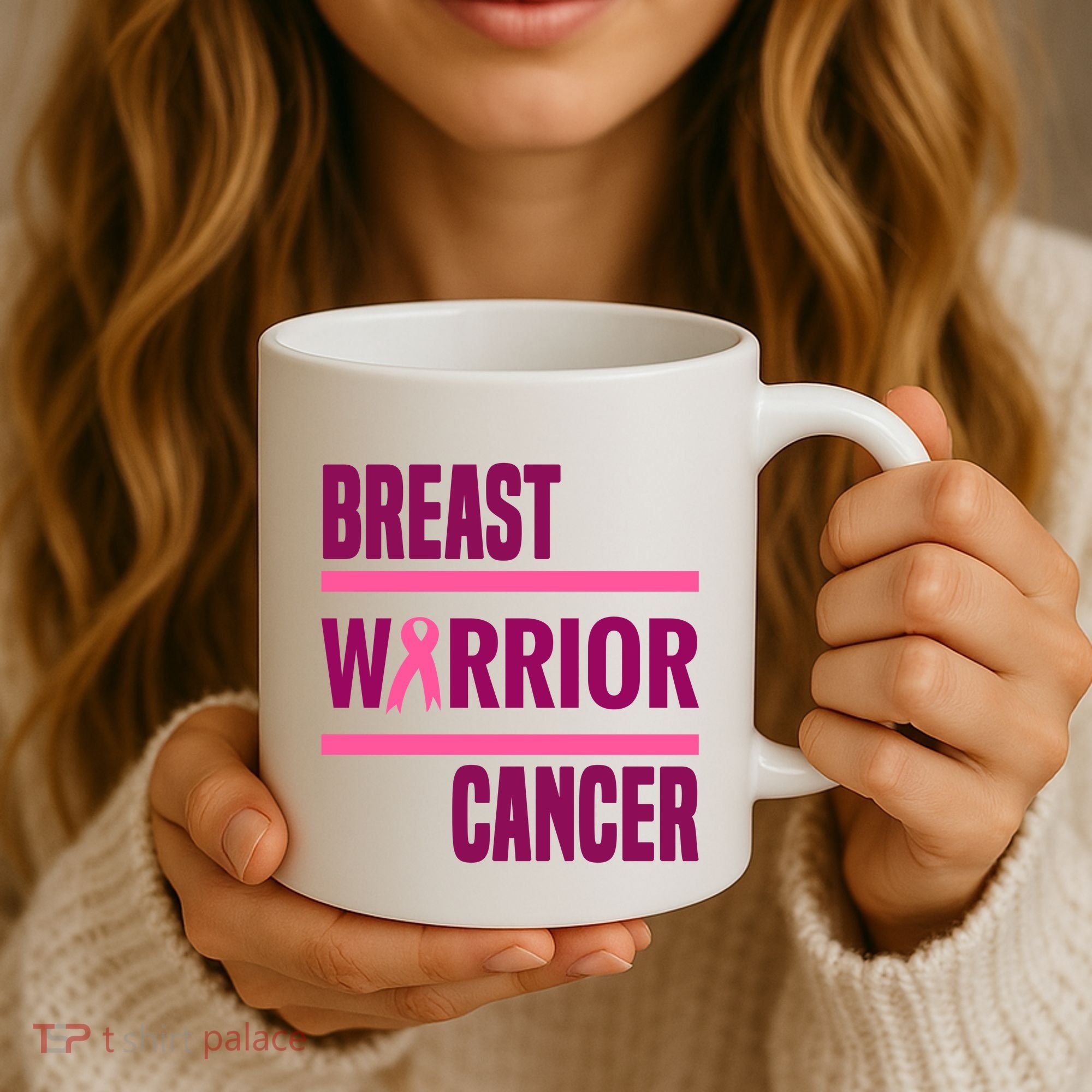 Breast Warrior Cancer Ribbon Coffee Mug