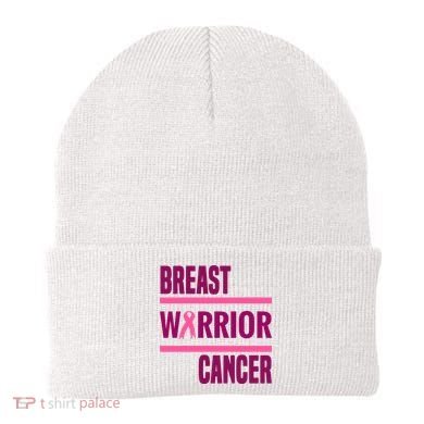 Breast Warrior Cancer Ribbon Beanie