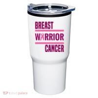 Breast Warrior Cancer Ribbon Tumbler thumb 0