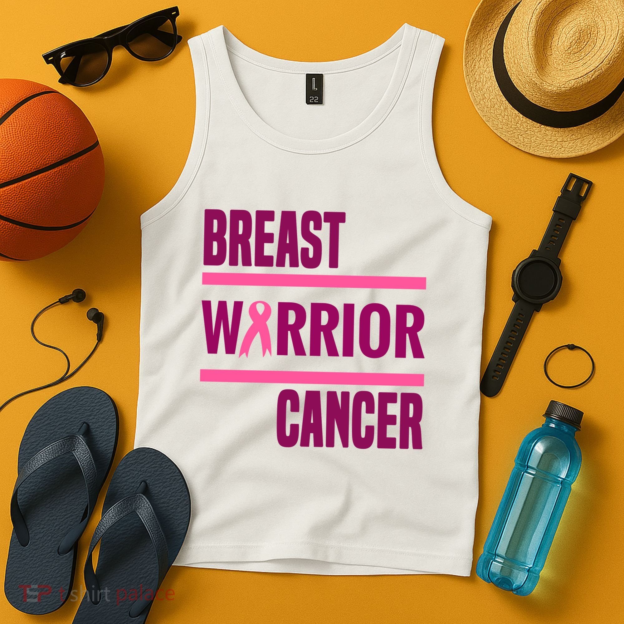 Breast Warrior Cancer Ribbon Tank Top