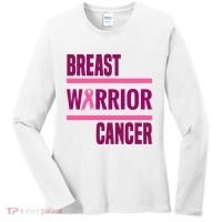 Breast Warrior Cancer Ribbon Women's Long Sleeve Shirt thumb 0