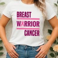Breast Warrior Cancer Ribbon Women's T-Shirt thumb 2