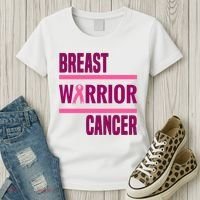 Breast Warrior Cancer Ribbon Women's T-Shirt thumb 3