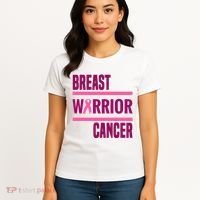 Breast Warrior Cancer Ribbon Women's T-Shirt thumb 4