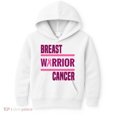 Breast Warrior Cancer Ribbon Kids Hoodie