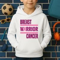 Breast Warrior Cancer Ribbon Kids Hoodie thumb 2