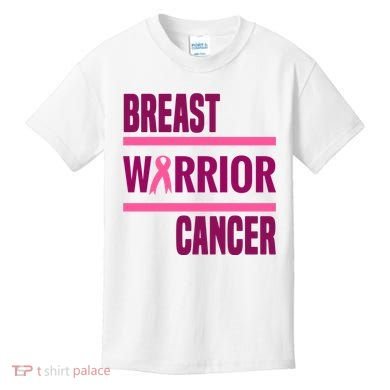 Breast Warrior Cancer Ribbon Kids T-Shirt