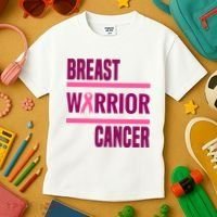 Breast Warrior Cancer Ribbon Kids T-Shirt thumb 3