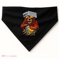 Bear With Cheese Grater Hat And Sunglasses USA-Made Doggie Bandana thumb 0