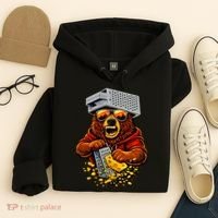 Bear With Cheese Grater Hat And Sunglasses Hoodie thumb 4