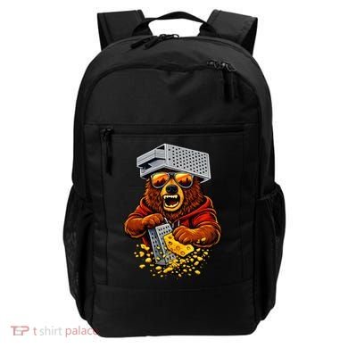 Bear With Cheese Grater Hat And Sunglasses Backpack
