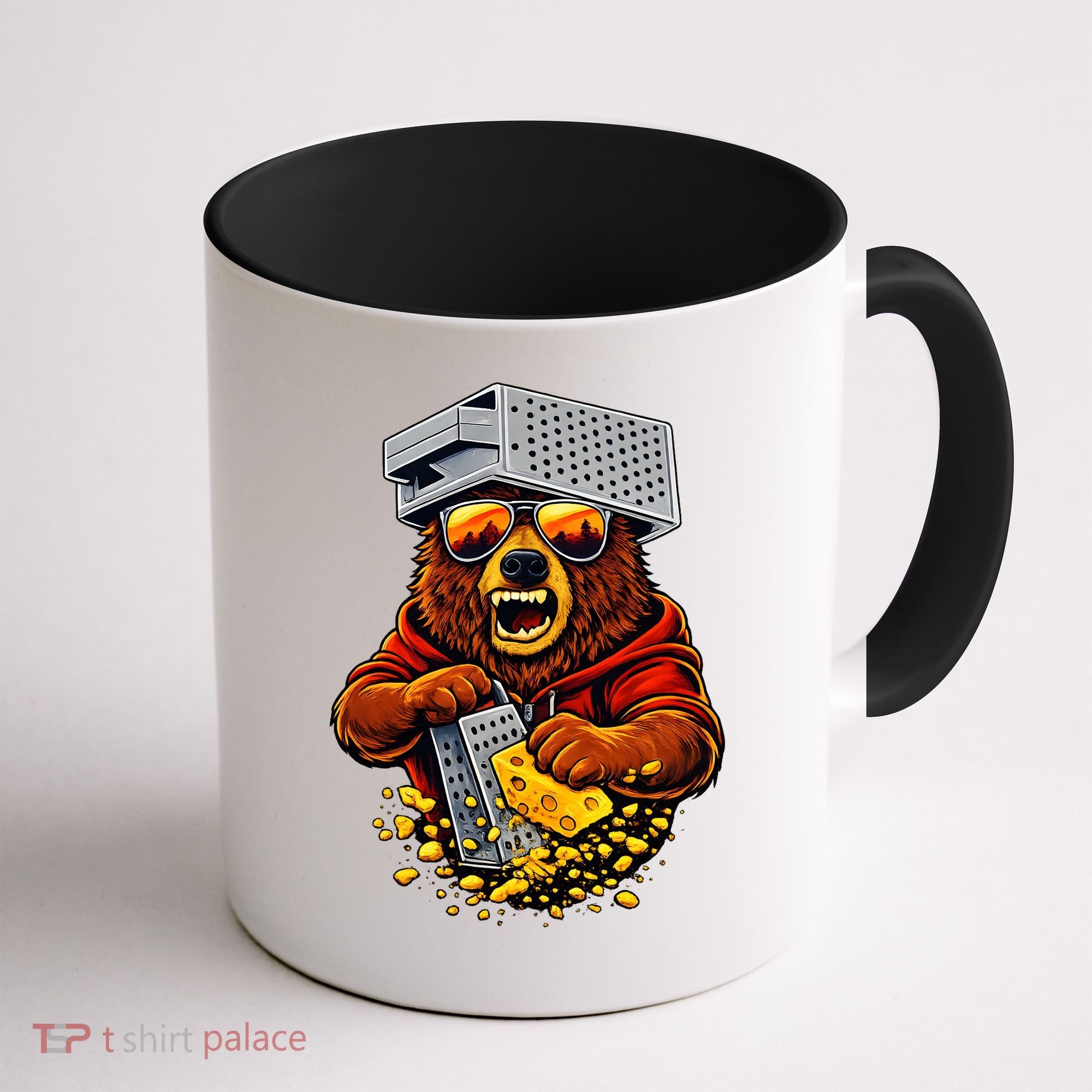 Bear With Cheese Grater Hat And Sunglasses Coffee Mug