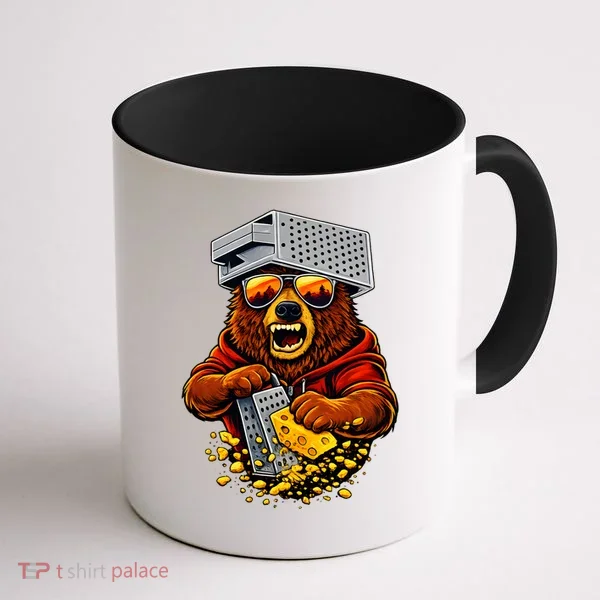 Bear With Cheese Grater Hat And Sunglasses Coffee Mug