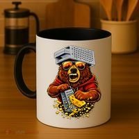 Bear With Cheese Grater Hat And Sunglasses Coffee Mug thumb 4