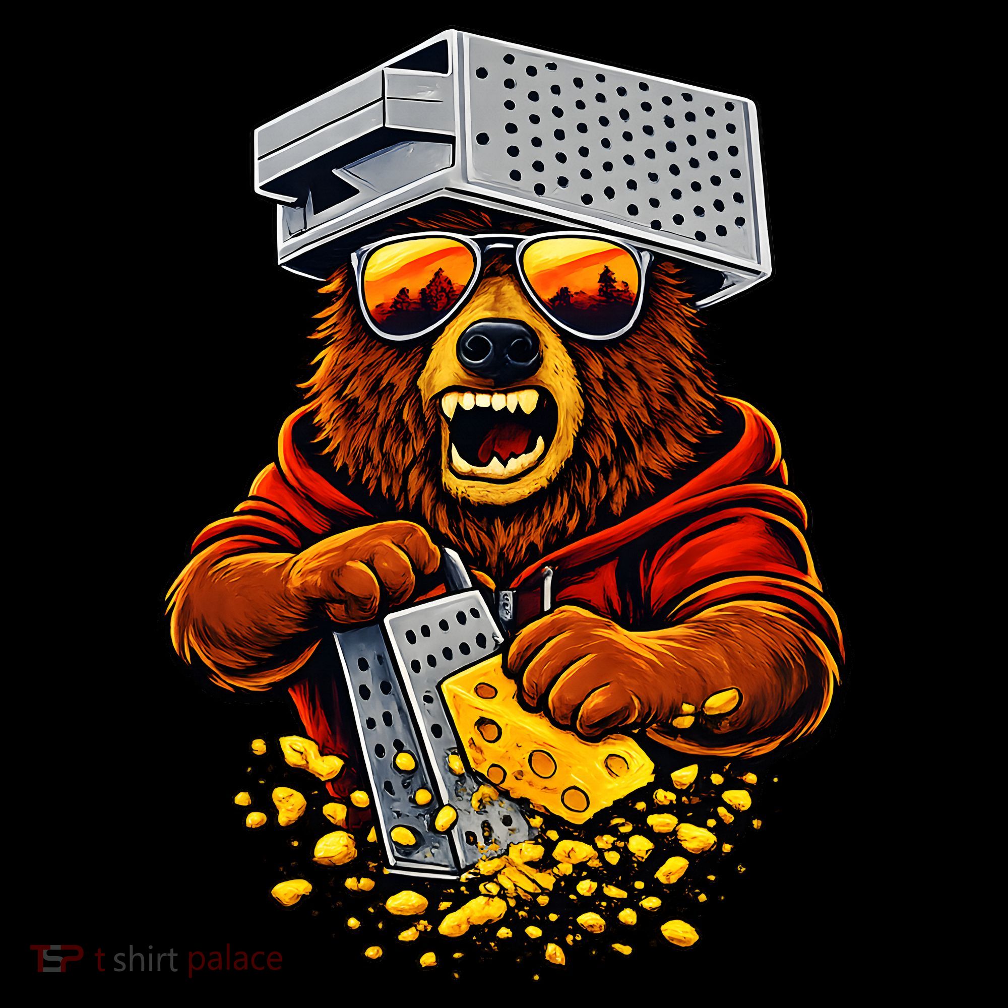 Bear With Cheese Grater Hat And Sunglasses Coffee Mug