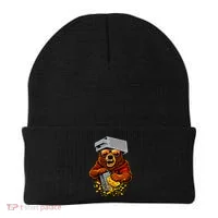 Bear With Cheese Grater Hat And Sunglasses Beanie thumb 0