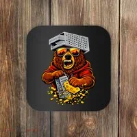 Bear With Cheese Grater Hat And Sunglasses Coaster thumb 0