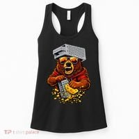 Bear With Cheese Grater Hat And Sunglasses Women's Tank Top thumb 0