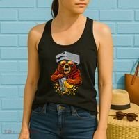 Bear With Cheese Grater Hat And Sunglasses Women's Tank Top thumb 2