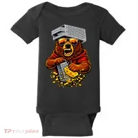 Bear With Cheese Grater Hat And Sunglasses Baby Bodysuit thumb 0