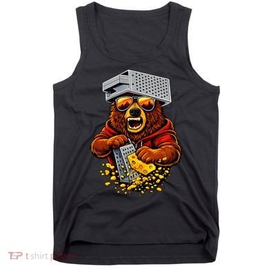 Bear With Cheese Grater Hat And Sunglasses Tank Top