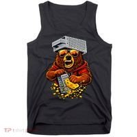 Bear With Cheese Grater Hat And Sunglasses Tank Top thumb 0