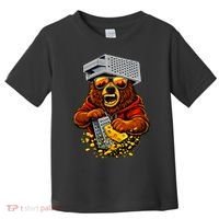 Bear With Cheese Grater Hat And Sunglasses Toddler T-Shirt thumb 0