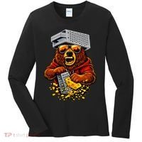 Bear With Cheese Grater Hat And Sunglasses Women's Long Sleeve Shirt thumb 0