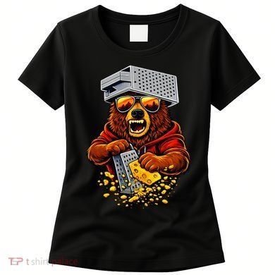Bear With Cheese Grater Hat And Sunglasses Women's T-Shirt