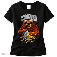 Bear With Cheese Grater Hat And Sunglasses Women's T-Shirt thumb 0