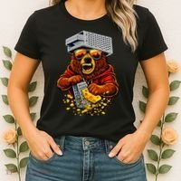 Bear With Cheese Grater Hat And Sunglasses Women's T-Shirt thumb 2