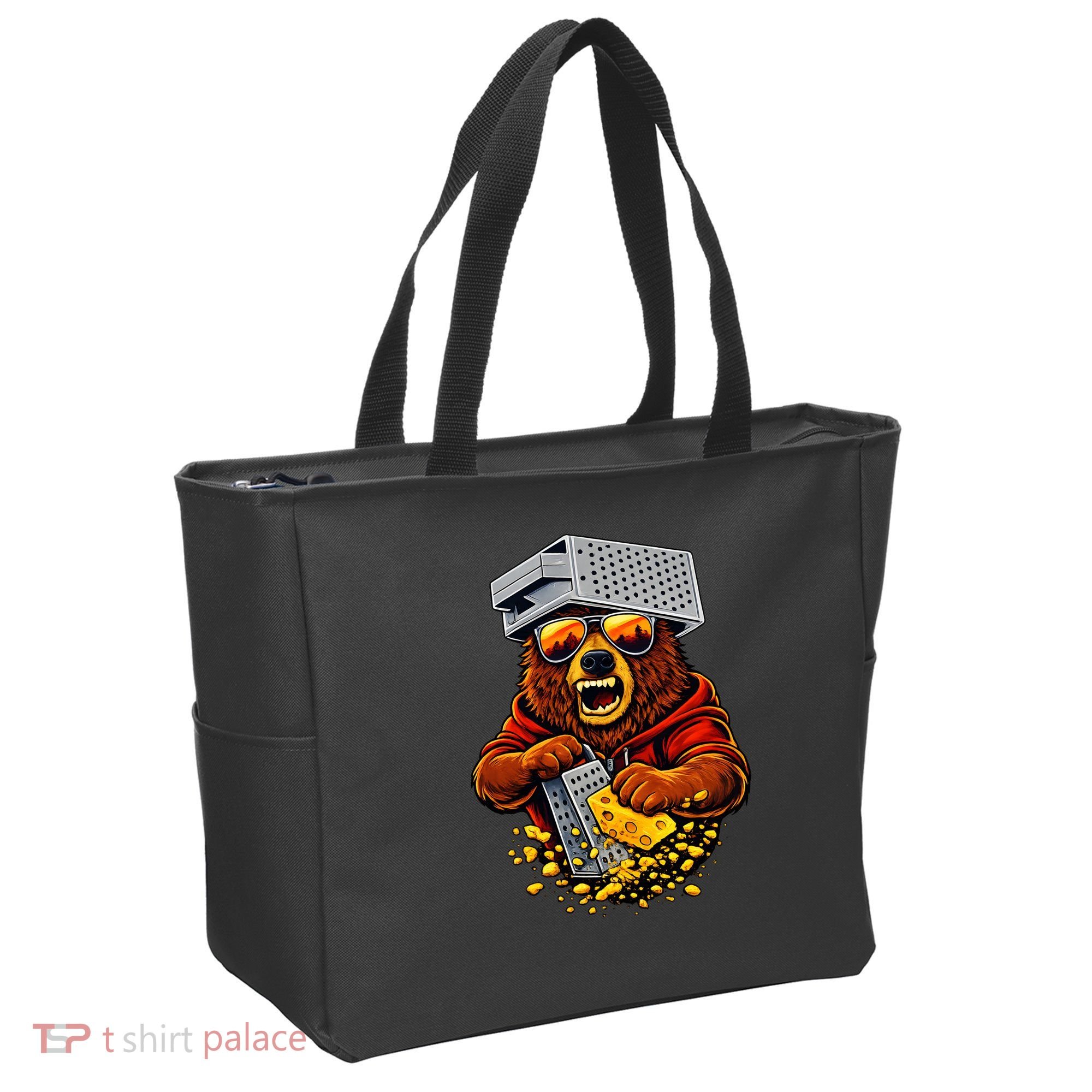 Bear With Cheese Grater Hat And Sunglasses Tote Bag