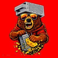 Bear With Cheese Grater Hat And Sunglasses Santa Hat thumb 1