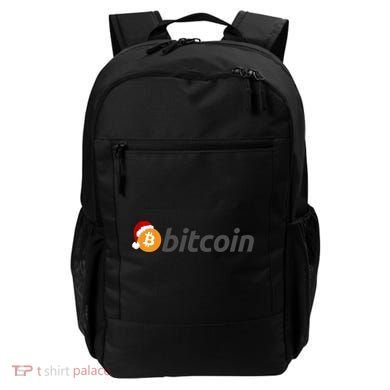 Bitcoin With Christmas Hat Funny Bitcoin With Santa Hat Funny Bitcoin Crypto Backpack