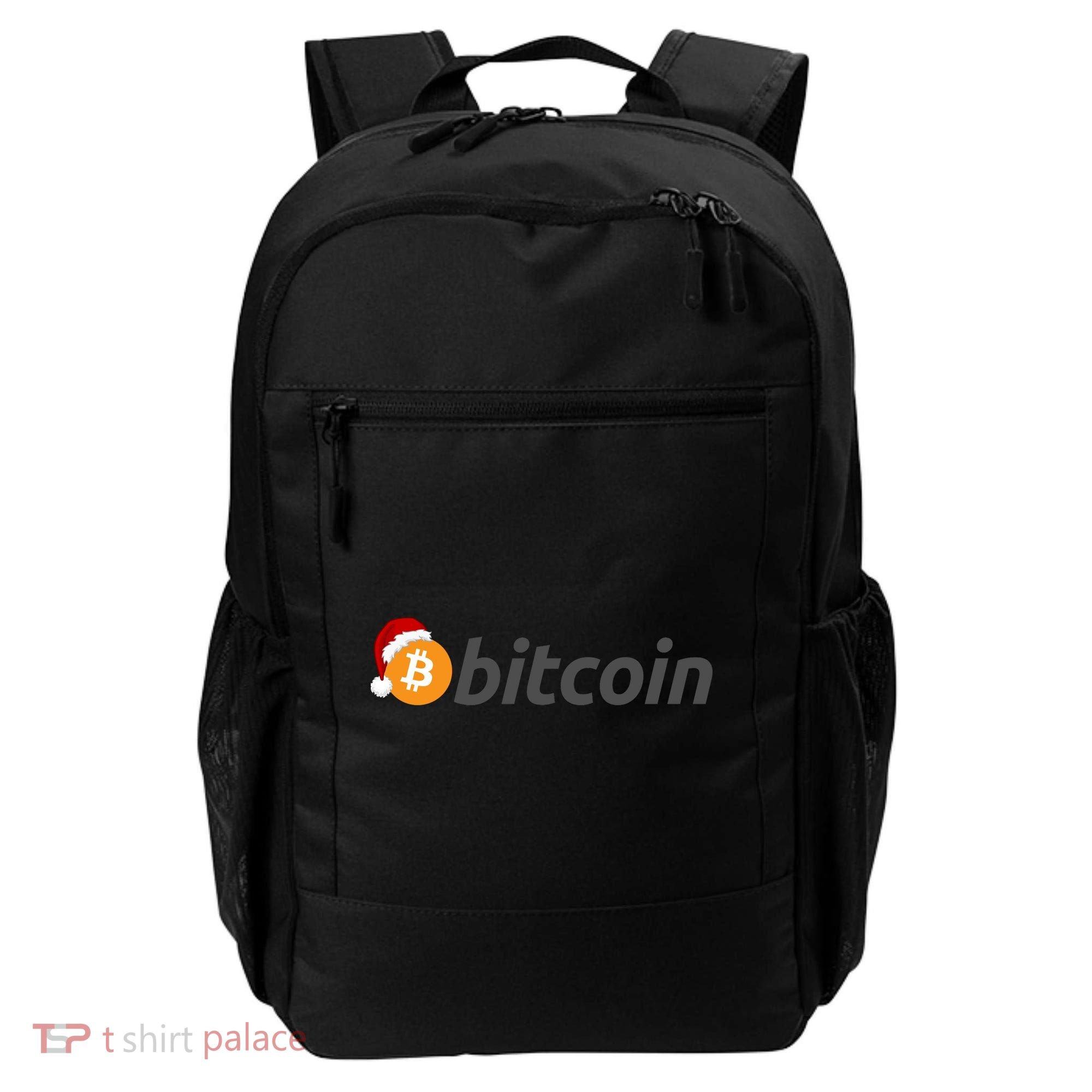 Bitcoin With Christmas Hat Funny Bitcoin With Santa Hat Funny Bitcoin Crypto Backpack