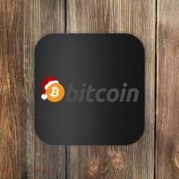 Bitcoin With Christmas Hat Funny Bitcoin With Santa Hat Funny Bitcoin Crypto Coaster thumb 0