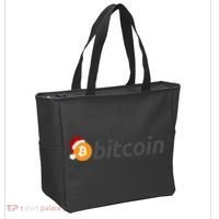 Bitcoin With Christmas Hat Funny Bitcoin With Santa Hat Funny Bitcoin Crypto Tote Bag thumb 2