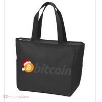 Bitcoin With Christmas Hat Funny Bitcoin With Santa Hat Funny Bitcoin Crypto Tote Bag thumb 3