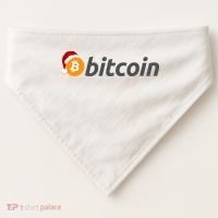 Bitcoin With Christmas Hat Funny Bitcoin With Santa Hat Funny Bitcoin Crypto USA-Made Doggie Bandana thumb 0