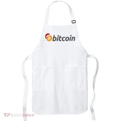 Bitcoin With Christmas Hat Funny Bitcoin With Santa Hat Funny Bitcoin Crypto Apron